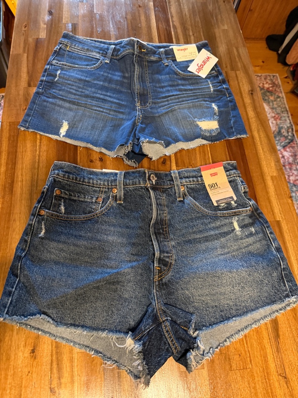Wrangler  and Levi’s brand new with tag Women’s Blue Denim Cutoff Shorts